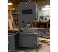 Benchtop Bandsaw for Small Workshops, 0-45° Tiltable Table, 70mm Cutting Depth, for Wood & Metal, for Curves & Straight Cuts