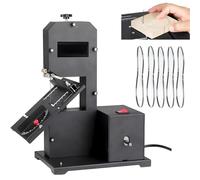 Benchtop Bandsaw for Small Workshops, 70mm Cutting Height, 800W Adjustable Metal Tilting Table with 5 Woodworking Saw Blades