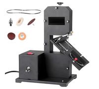 Benchtop Bandsaw with Tilting Metal Table and Grinding Wheel for Wood and Metal Cutting in Workshops