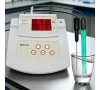 Benchtop Lab PH Meter, Desktop Acidity Meter, Digital PH Tester, PH/Temp 2 Electrodes, ±0.01 PH Accuracy, 2 Points Auto Calibration, Water Quality Tester, for Aquarium, Laboratory, Swimming Pool