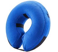 BENCMATE Protective Inflatable Collar for Dogs and Cats - Soft Pet Dog Cone Recovery Collar Does Not Block Vision E-Collar(Large, Blue)