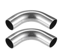 Bend Elbow Pipe Tube 19mm 22mm 25mm 32mm 38mm 45mm OD 100mm Length 90 Degree Car Exhaust Intake Exhaust Tip(2pcs OD 45mm)