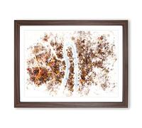 Bend In The Forest Road Watercolour Modern Framed Wall Art Print, Ready to Hang Picture for Living Room Bedroom Home Office Décor, Walnut A4 (34 x 25 cm)