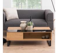 bend wooden lift up coffee table in black and oak