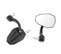 Benda Chinchilla 250 Aluminium Motorcycle Controls Sheep Ape Hangers Gloss Black Handlebar Compatible With Retrofit Replacement(Mirror A)