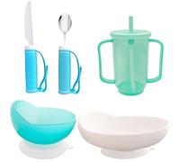 Bendable Adaptive Utensils,Spill-Proof Scoop Bowl,Adaptive Eating Equipment with Lipped Edge,No-Spill Scoop Aid for Parkinsons Dementia,Tremors Special Non-Skid Bowl for Elderly & Disabled