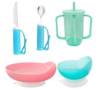 Bendable Adaptive Utensils,Spill-Proof Scoop Bowl,Adaptive Eating Equipment with Lipped Edge,No-Spill Scoop Aid for Parkinsons Dementia,Tremors Special Non-Skid Bowl for Elderly & Disabled