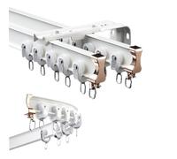 Bendable Aluminium Curtain Rail Double Track System for Ceiling or Wall, Customizable Curved Track for Bay Windows, 1m to 10m Length