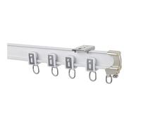 Bendable Aluminium Curtain Track for Bay Curved Ceiling Rail for Shower Balcony & Room Divider 2m 6.5ft White Curtain Rods