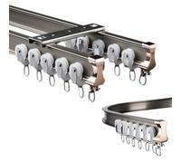 Bendable Aluminum ain Track System 1-10m Double Trac for RV Bay Window Ceiling or Wall Mount Carbonized Champagne 380cm Length - Flexible &