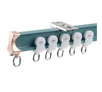 Bendable Aluminum Curtain Track for Curved Curtains Ceiling Mount L & U Shape Shower Rods 2.8m Length (Blue 2 x 1.4m) - ble Curtain Rails for Bay