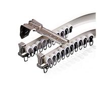 Bendable Ceiling Curtain Track Double Curved Track Rail For Curtain, RV Room Divider Bay Windows Home With Fittings 1m~5m (Color : White, Size : 3.3m)