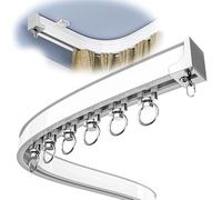 Bendable Ceiling Curtain Track, Flexible Curved Curtain Rail Silent Sliding Room Divider Curtain Rod(120cm/3.9ft)
