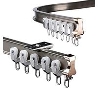 Bendable Ceiling Curtain Track System for Shower/Camper/Front Porch, Heavy Duty Flexible Room Dividers Rods, 10 13 16 19 23 26 29 32 36 39 42 46 49ft Long(A-2m/6.5ft)