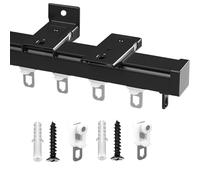 Bendable Ceiling Track Room Divider - Adjustable 100-550cm for Hospitals Showers RVs - Versatile Black Partitioning Solution for Space Management