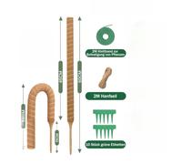 Bendable Coir Plant Support Poles & for Ties, 2 Pack | Flexible aluminium core shapes easily to support climbing plants whilst coir retains moisture.