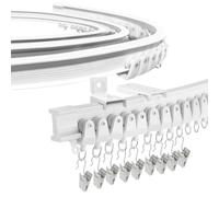 Bendable Curtain Track for Bay Windows, 4.26m/14ft Flexible Curtain Rails And Fittings Ceiling Wall Mounted Bay Window Curtain Track, White