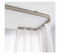 Bendable curtain track rail Ceiling mounted/wall mount metal, 4 6 8 10 12 14 16 18 20 22 24 26 28 30ft, Flexible heavy duty Cuttable sliding curtain rod system with Silent pulley