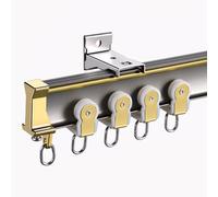 Bendable Curtain Track Rail Wall Mounted, Heavy Duty Bay Window Curved Curtain Track System.(Champagne,250cm (8.2ft))