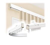 Bendable Curtain Track Sliding Curtain Rail Bay Window Flexible Curved Curtain Rod for U Shape L Shape Curtains Room Divider(White-side,500cm(4 * 125cm))