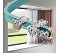 Bendable Curtain Tracks for Bay Windows, Manual Aluminum Rails, Sturdy and Cut to Size, Ceiling or Wall Mount with Roller, 100-660CM Length