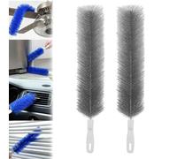 Bendable Microfiber Duster 2 Pcs, Flexible Cobweb Brush and Ceiling Fan Cleaner with Soft Bristles, Washable Dusting Tool for Window Blinds, Air Conditioning Shutters, Furniture, Car Vents