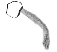 Widmann S.r.l. Plush Tail Accessory – Bendable Grey Fluffy Pin-On Wolf Tail for Fancy Dress