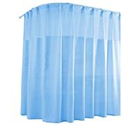Bendable Privacy Partition Drape - Flexible Blue Divider for Office, Salon, Clothing Store, Fitting Room - 6x2.7m Track System for Enhanced Privacy & Space Management