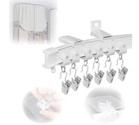 Bendable SelfAdhesive Curtain Track SystemCeiling & Wall Mount Flexible Curtain Rail with Clips 150cmIdeal for Easy Installation & Stylish Window Treatments