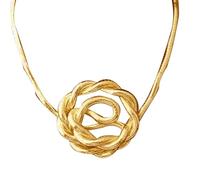 Bendable Snake - Serpent Necklace for Women | Gold Tone Metal with Smooth Polished Finish, Fashion Statement, Accessory for Parties Weddings Birthdays and Romantic Occasions