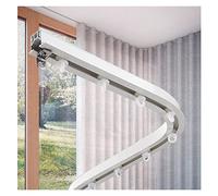 Bendable White Recessed Sliding Curtain Track For Hidden Ceiling Mounting - Perfect For Bay Window And Shower Room Divider - Aluminum Rod For Balcony - Ideal For Privacy