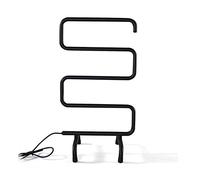 Bended Electric Towel Warmer Wall Mount & Free Standing Heated Towel Rack And Drying Rack Home Bathroom Stainless Steel Plug-In Heated Towel Rail,Black