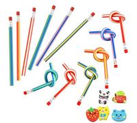 Bending Pencils, 12 Piece Colourful Bending Pencil, Flexible Pencils, Bending Pencils with Eraser, Bendable Pencils, Flexible Magic Bending Pencil for Children, Magic Bend Pencil