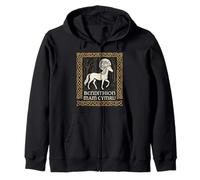 Bendithion Mam Cymru Blessings of the Mother of Wales Zip Hoodie