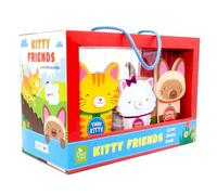 Bendon Kitty Friends Blocky Book Set - 3 Shaped Board Books with Carry Handle Box, Tabby, Persian, Siamese Cats