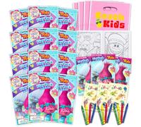 Bendon Set of 15 Trolls Play Packs Fun Party Favors Coloring Book Crayons Stickers