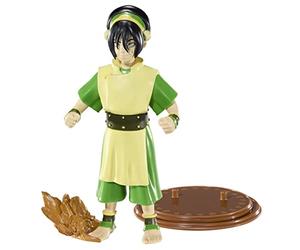 BendyFigs The Noble Collection Avatar Toph - Noble Toys 17cm Bendable Posable Collectible Doll Figure With Stand and Mini Accessory