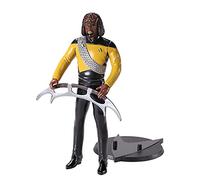 BendyFigs The Noble Collection Star Trek Worf - 7.5in (19cm) Noble Toys Bendable Figure Posable Collectible Doll Figures With Stand, Multicolor, NN1507