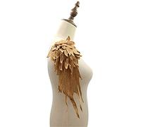 Bene Omnia Guipure Lace Appliques Angel Wing Bodice Lace Applique Sewing on Evening Dancing Dress Wedding Trim Mirror Pair (Gold)