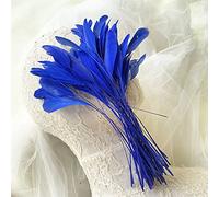 Bene Omnia Natural Loose Stripped Coque Feathers for Millinery & Fascinators Hat Making Headpiece Costume Dyed Rooster Feather 5-7" (#32 Sapphire,25PCS)
