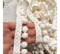 Bene Omnia Pom Pom Trim Ball Fringe Ribbon Sewing Lace Trims for Dress Clothing DIY Crafts Decoration Sold by 2 Yards (Ivory)