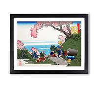 Beneath The Cherry Blossom Tree By Katsushika Hokusai Asian Japanese Framed Print | A2 Black Framed Wall Art | Ready to Hang | Asian Floral Picture | Living Room Bedroom Lounge Office