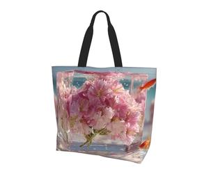 Beneath the Cherry Blossoms Light Women Shoulder Bag Reusable Crossbody Shopping Bag Sturdy and Durable for Daily Commuting