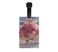 Beneath the Cherry Blossoms Luggage Tag PVC Waterproof Durable Light Bag Tag with Detachable Wristband for Easy Identification