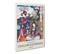 Beneath The Cherry Tree By Utagawa Kunisada Canvas Print | Gallery Wrapped 30mm Frame Wall Art | 24x16 inches | Ready to Hang | Asian Landscape Picture | Living Room Bedroom Lounge Office