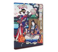 Beneath The Cherry Tree By Utagawa Kunisada Canvas Print | Gallery Wrapped 30mm Frame Wall Art | 30x20 inches | Ready to Hang | Asian Landscape Picture | Living Room Bedroom Lounge Office