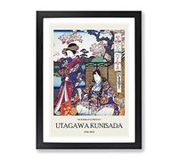 Beneath The Cherry Tree By Utagawa Kunisada Exhibition Museum Asian Japanese Framed Print | A4 Black Framed Wall Art | Ready to Hang | Asian Floral Picture | Living Room Bedroom Lounge Office