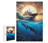 Beneath The Crimson Sky: New Year Gift, 1000 PCS Decorative Wooden Puzzle, with A Decorative Finished Picture