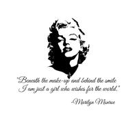 Beneath The Make-up and Behind The Smile Vinyl Wall Art Inspirational Words Home Bedroom Decoration Small - 42x50cm
