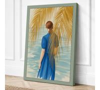 Beneath the Palms Tropical Canvas Wall Art Print 24x16 Inch